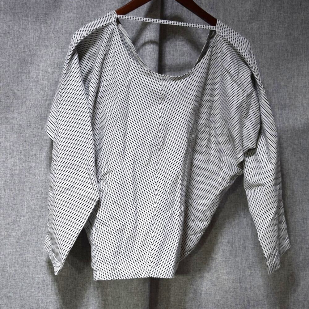Amber Sakai Black & White Micro Check Sculptural Top